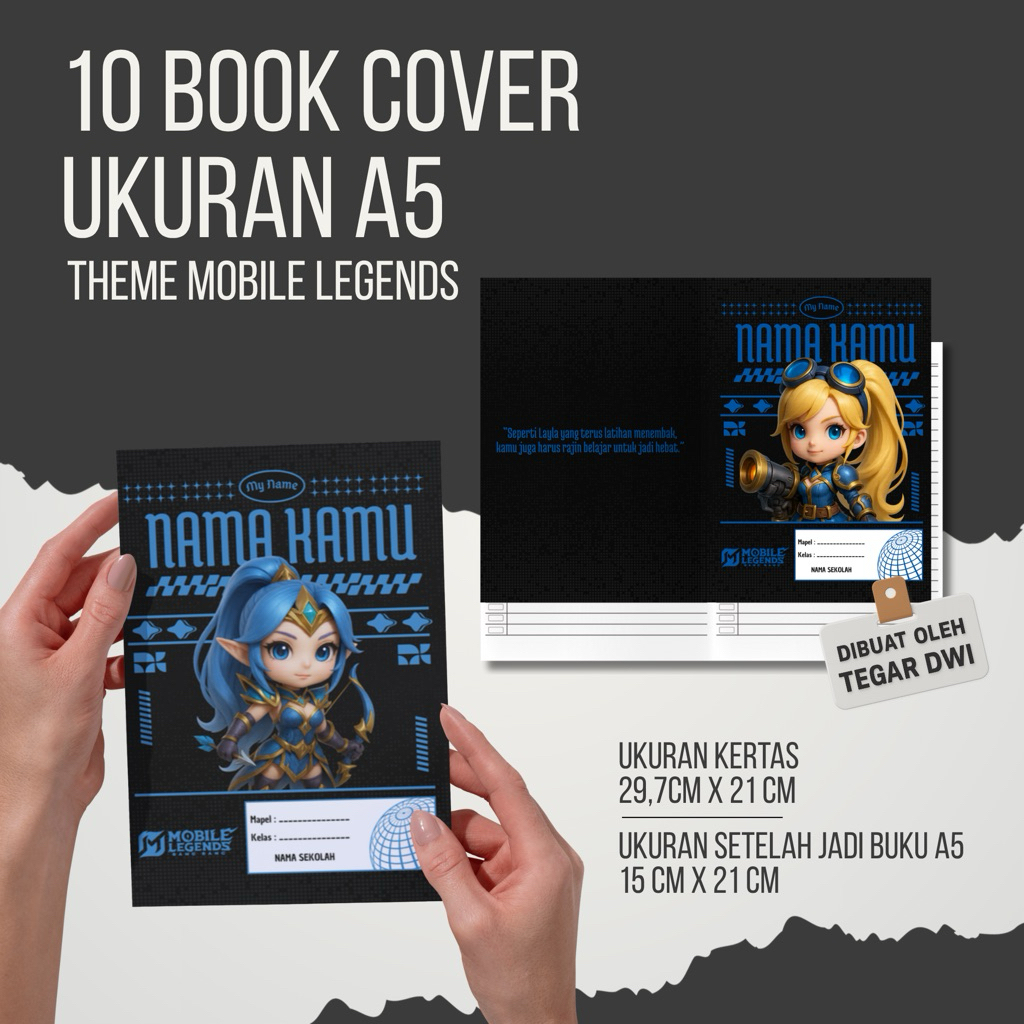 

Sampul Buku Tulis Ukuran A5 - Tema Mobile Legends