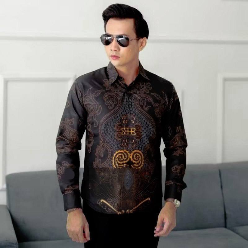 ATASAN KEMEJA BATIK PRIA LENGAN PANJANG PREMIUM BAJU BATIK PRIA MODIS KEREN BATIK ASLI PEKALONGAN / 