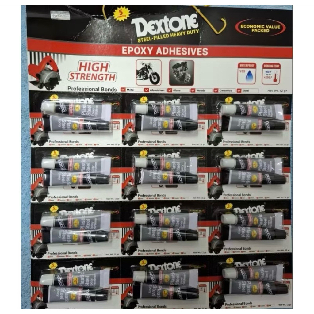 

LEM BESI DEXTONE 5 MENIT EPOKSI 12gr / Lem Besi 5 menit Kering 12 gram ( harga per biji )