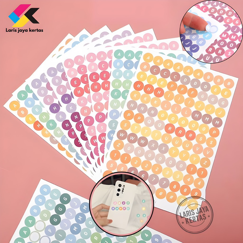 

Stiker Huruf Cromo Glossy 117 Pcs / Alphabet Sticker Scrapbook Notebook / Alphabet Deco Cute