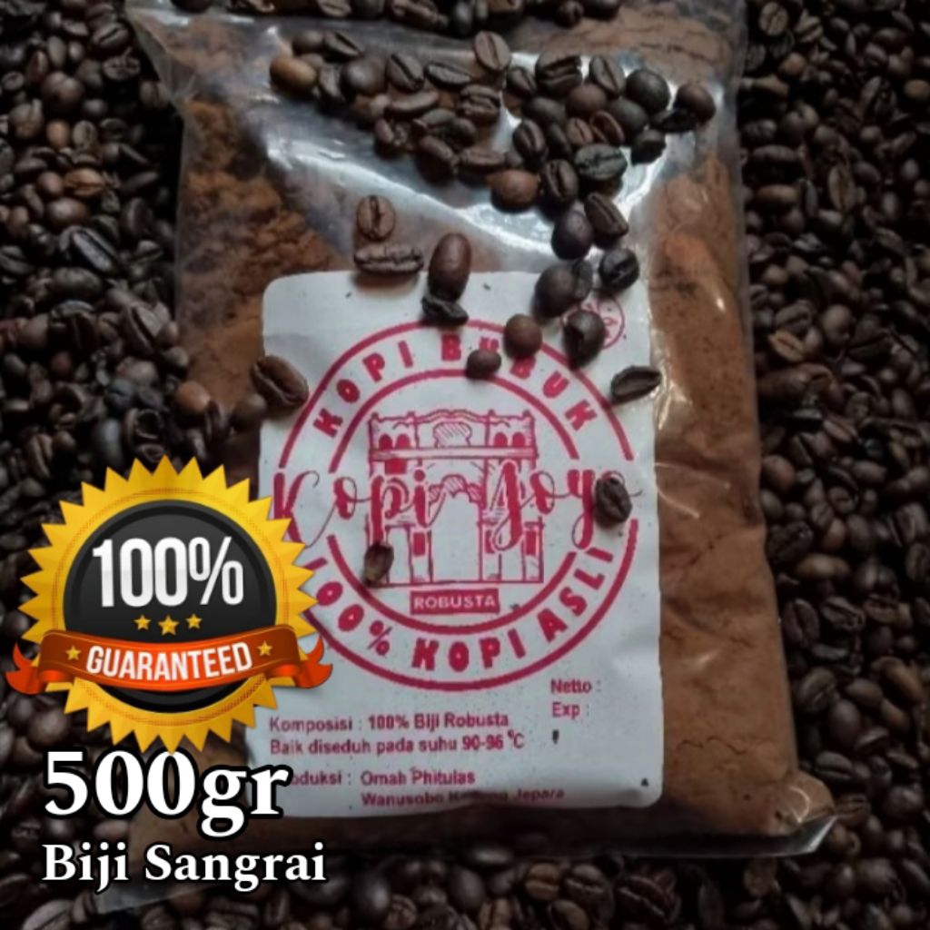 

Biji kopi sangrai Robusta murni 500gr