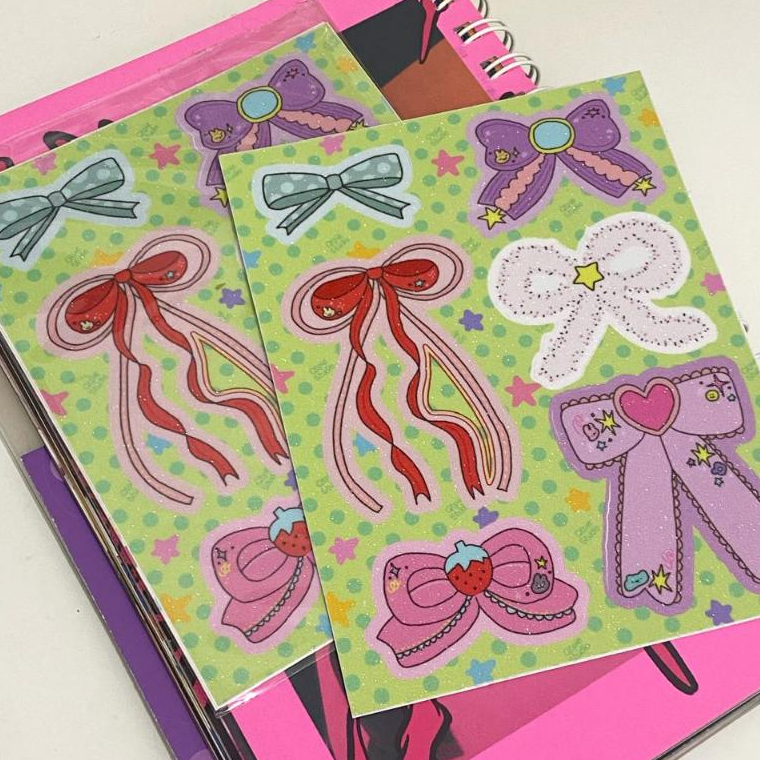 

QTPIESTUDIO | BOW COLLECTION STICKER SHEETS WATERPROOF PITA COQUETTE