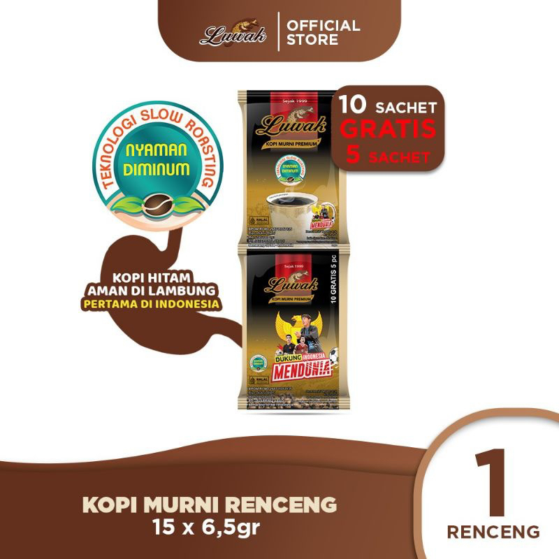 

Kopi Luwak Murni PREMIUM 6,5 Gram (isi 10 + 6 pc)
