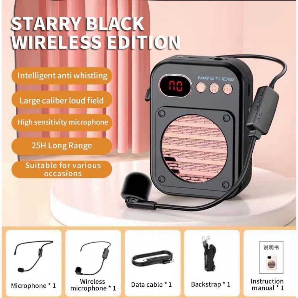 Voice Amplifier Bluetooth Megaphone Speaker Pinggang Microphone