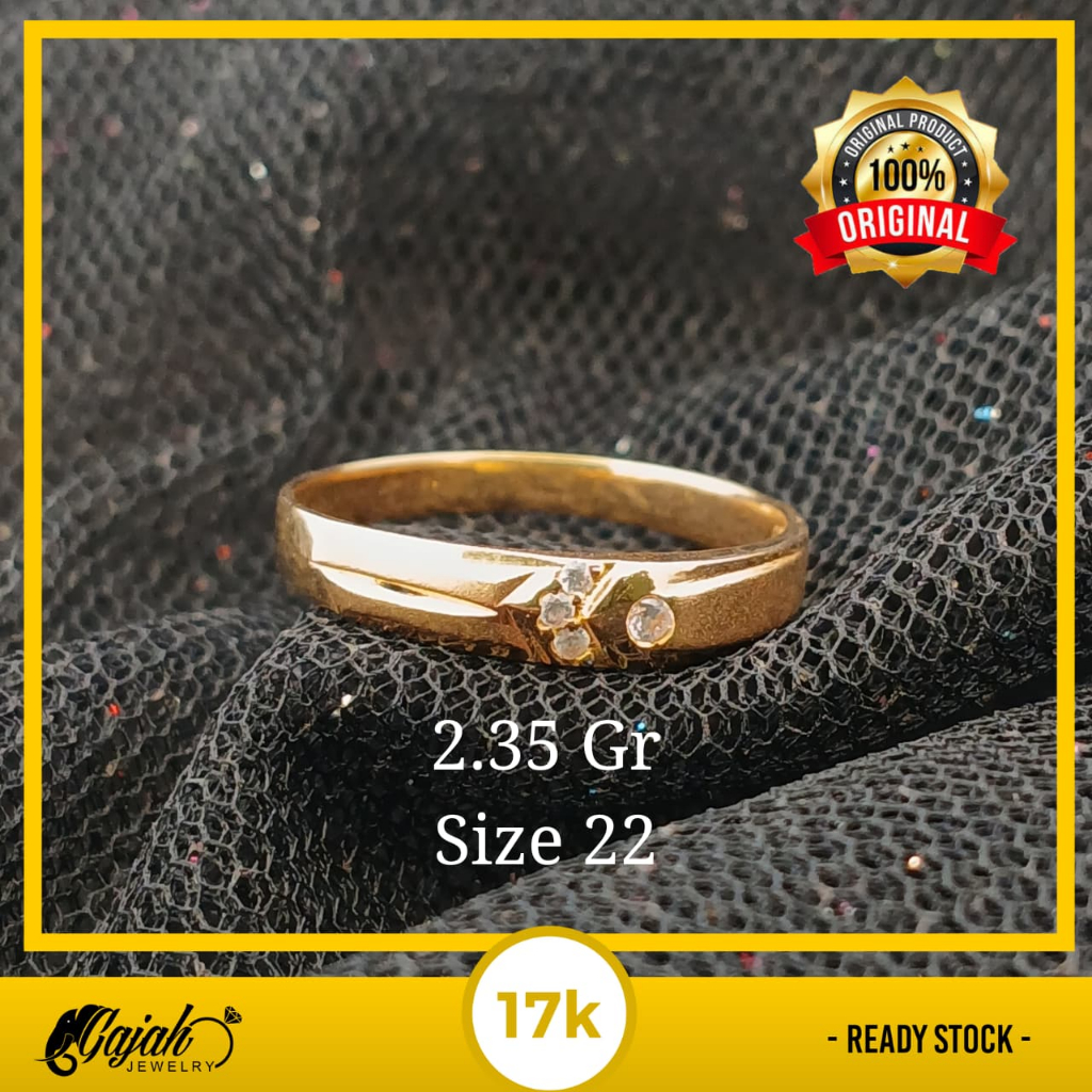 Cincin Emas 17K - Toko Emas Gajah - 2.35 Gram