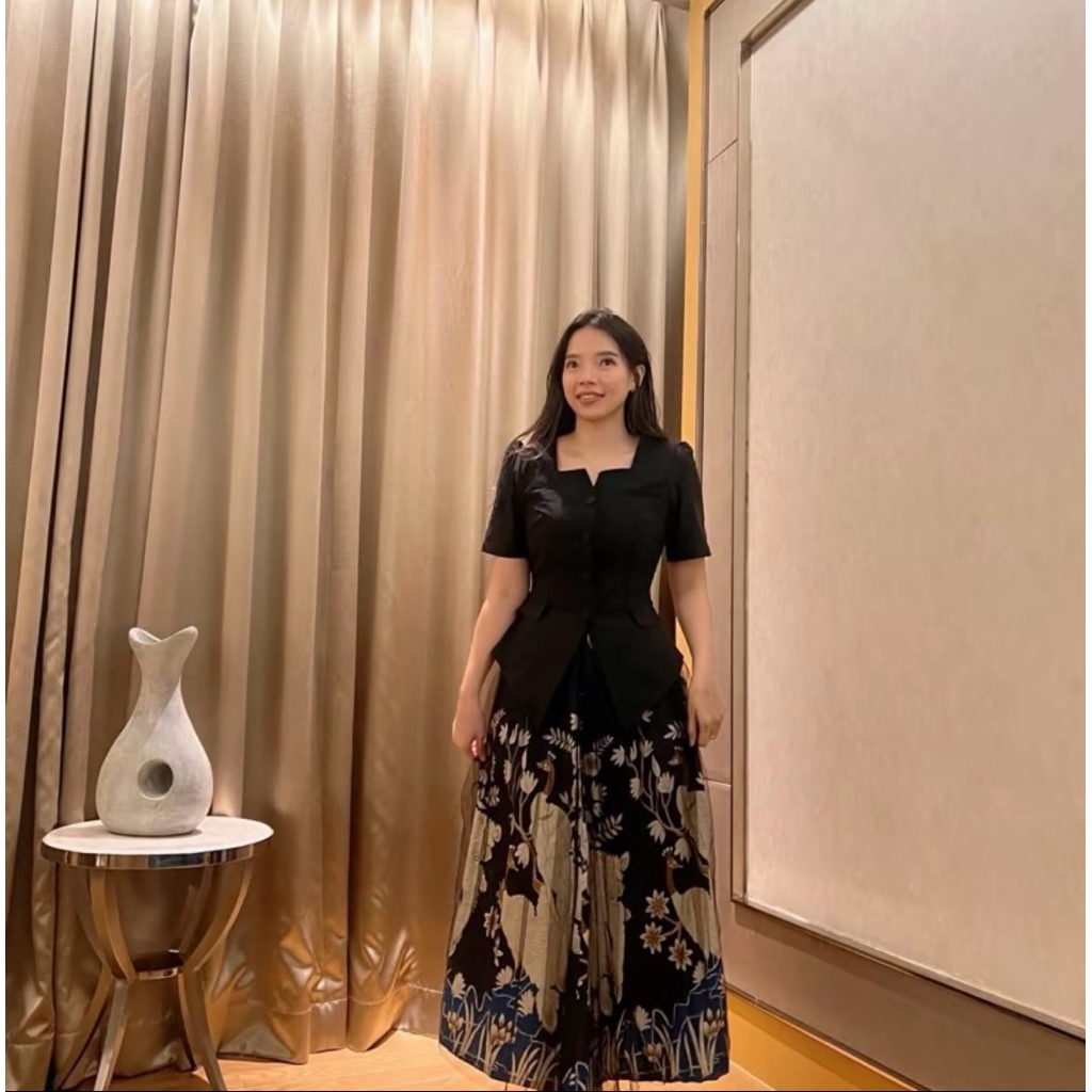 HERFIT Hadley one set batik wanita + atasan dan rok batik(rok midi pendek)