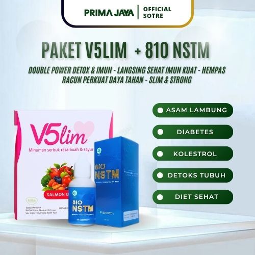 PAKET 810 NSTM + V5LIM | OBAT TETES HERBAL & MINUMAN DETOKS | DETOKS TUBUH & ENERGI