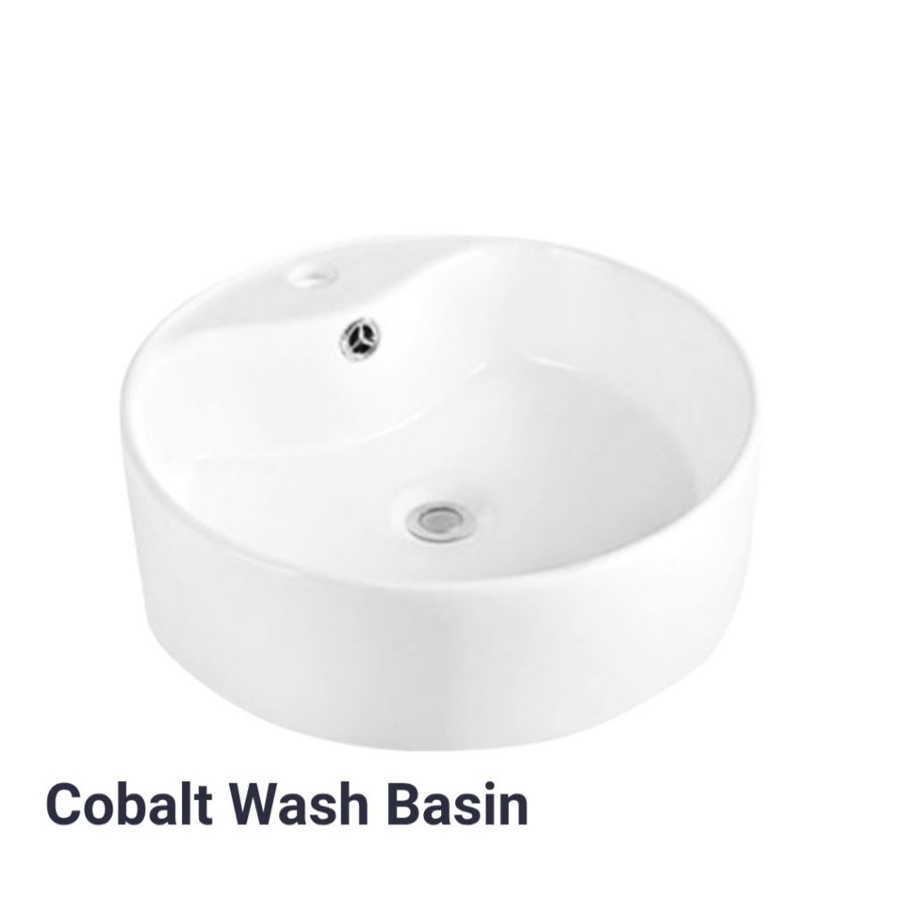 WASTAFEL MERK TRILLIUN WARE TIPE COBALT WASH BASIN WARNA PUTIH BENTUK BULAT BODY ONLY