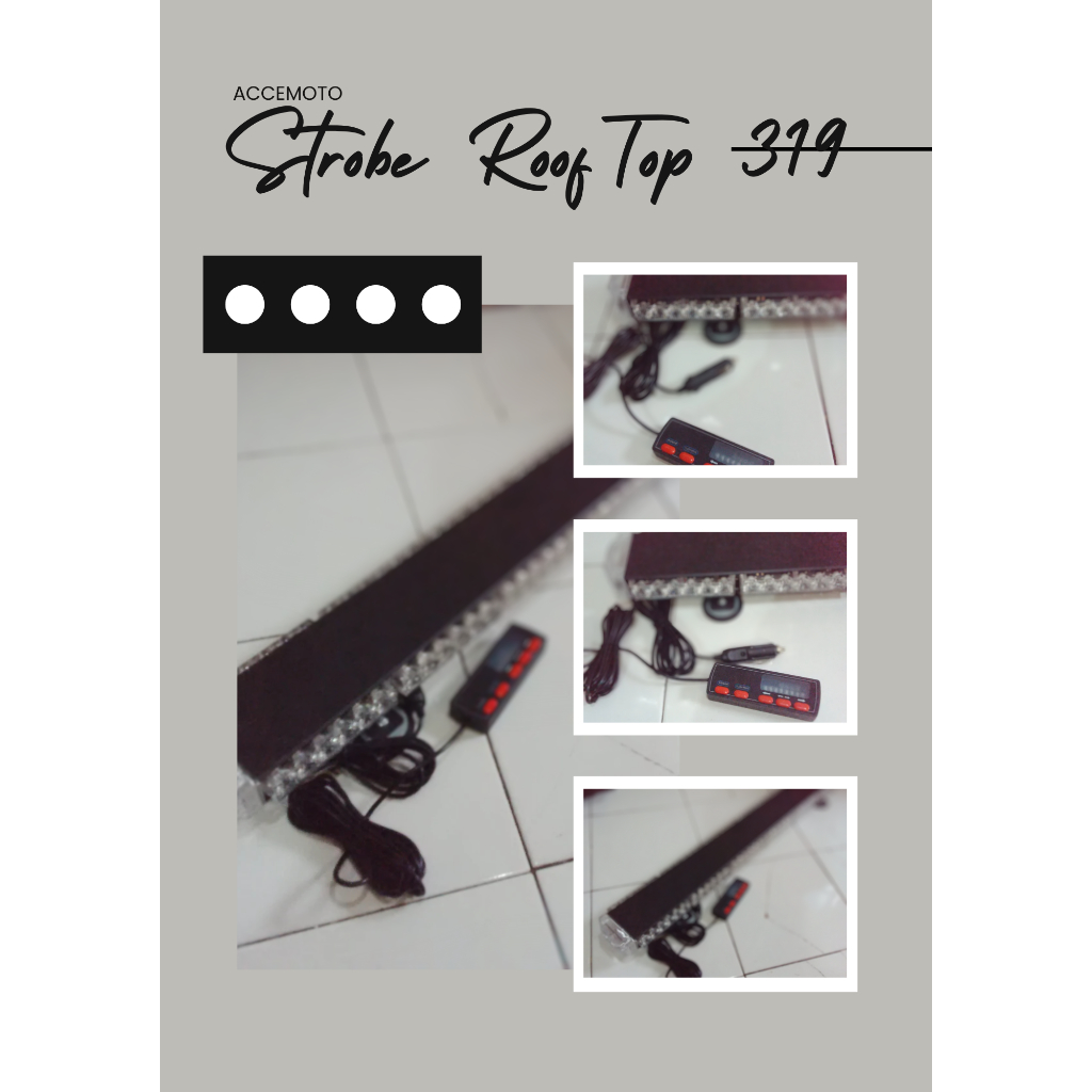 Lampu variasi strobe rotator roof top ambulance atap tipe 319-6 ada perekat magnet 4 pcs