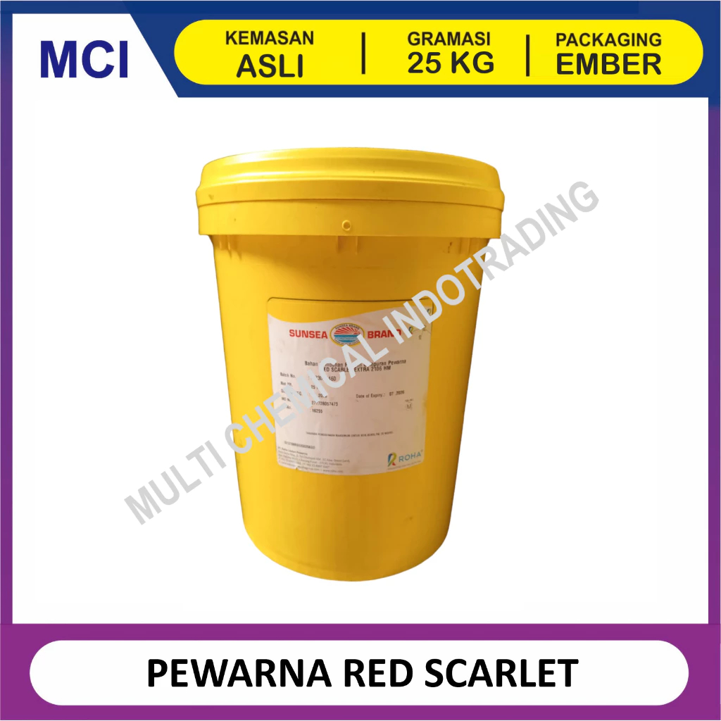 

(KHUSUS GOSEND/INSTANT) PEWARNA RED SCARLET / MERAH - 1 PAIL 25 KG / PEWARNA MAKANAN FOOD GRADE