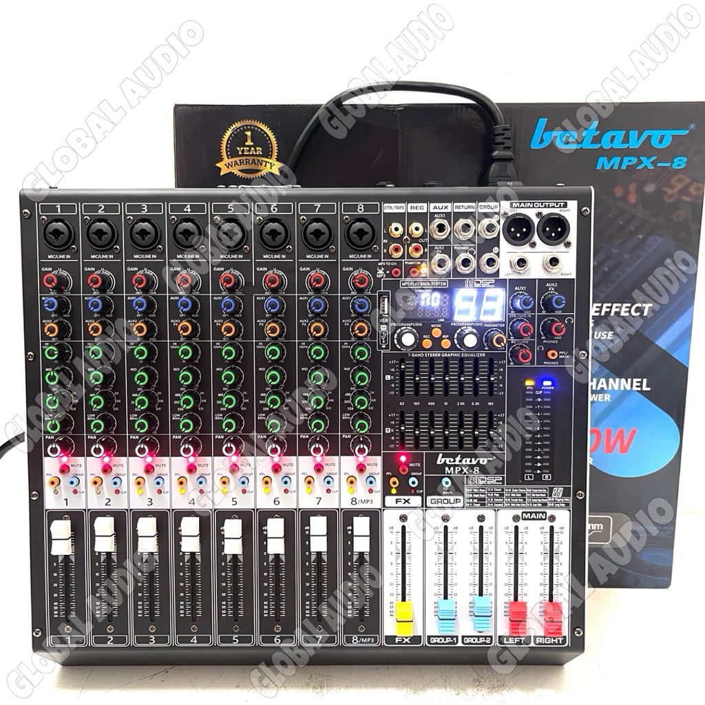 Power Mixer Betavo Audio MPX - 8 8Channel Original Professional Power Mixer MPX8 Mixing 8 Bagus ( Bi