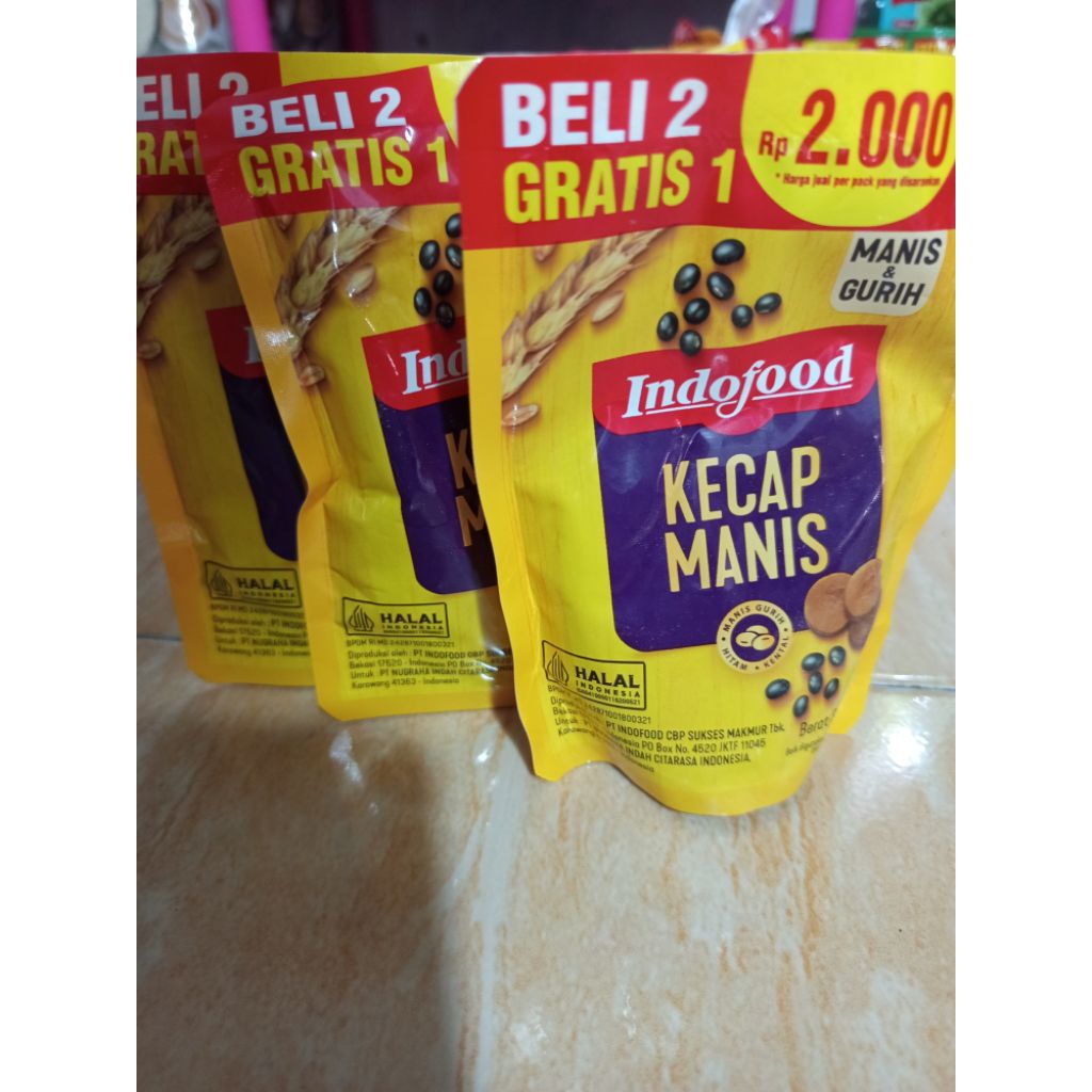 

Kecap Manis Indofood 77 gram Beli 2 gratis 1