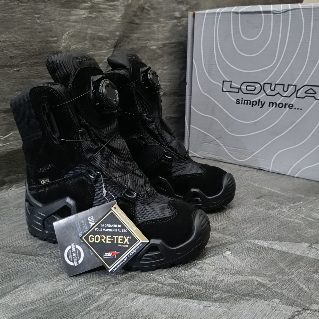 Sepatu PDL Lowa Hitam Tali Putar / Sepatu Lowa Hitam Tali Putar