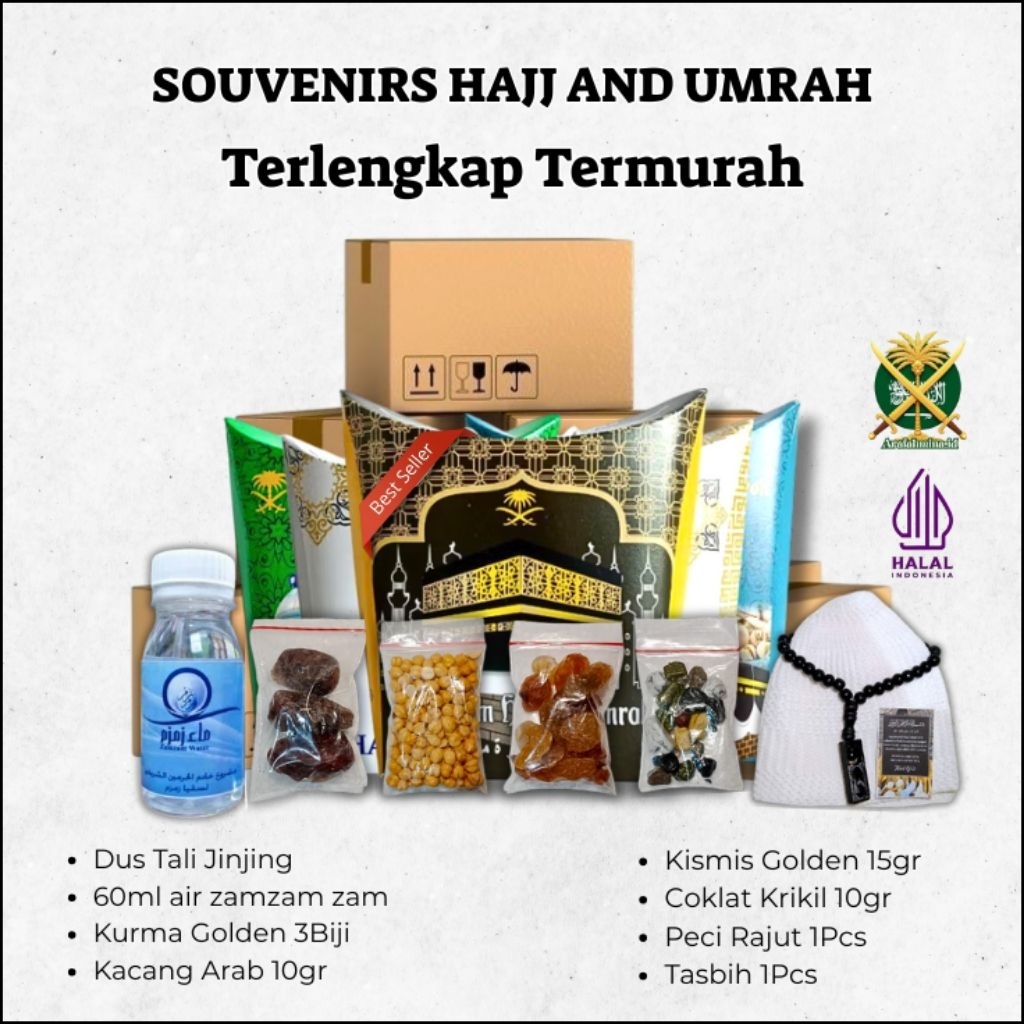 

50 Paket Hampers Souvenirs Haji & Umroh Dus Tali Jinjing Paket Lengkap + Hemat Termurah