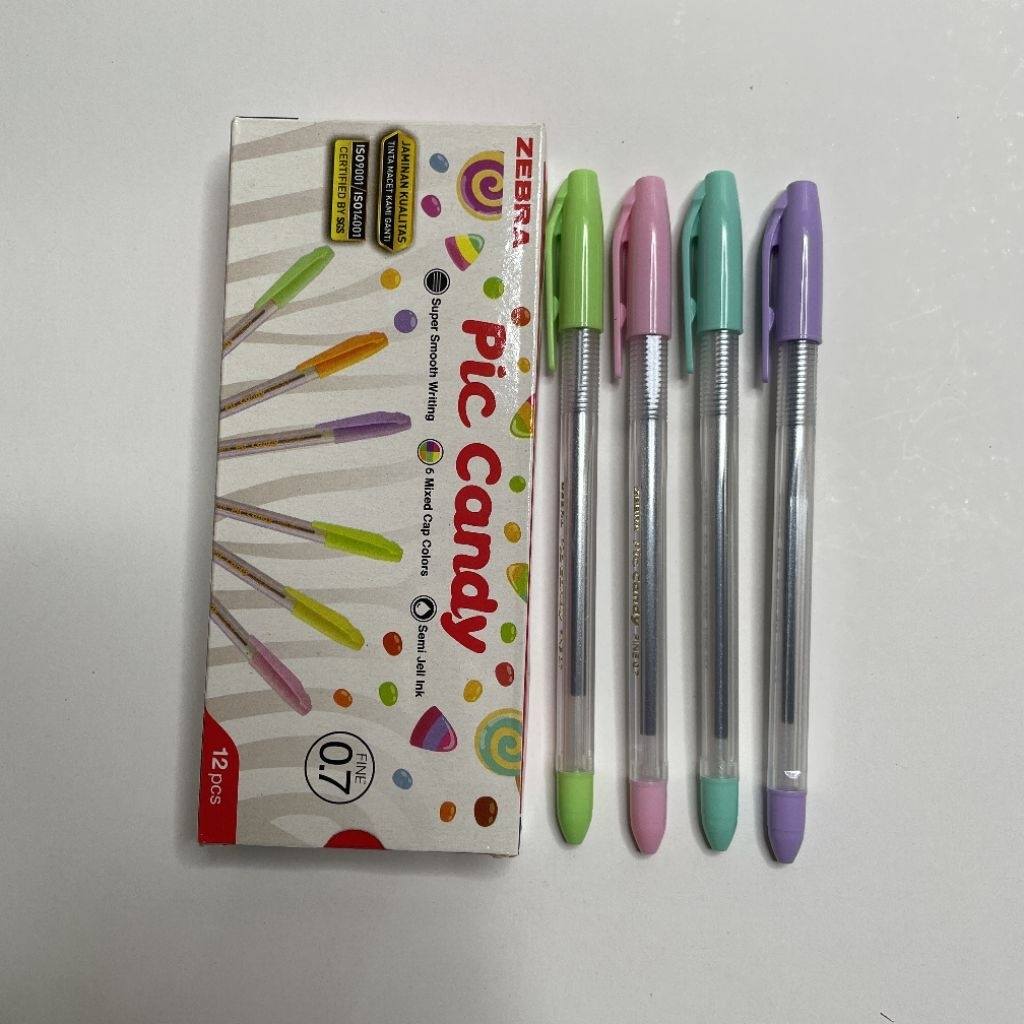 

pulpen zebra pic candy hitam fine 0.7mm 12pcs