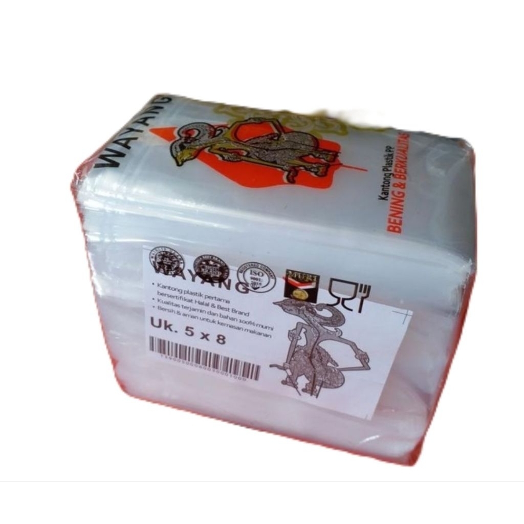 Plastik bening PP wayang ukuran kecil 5x8