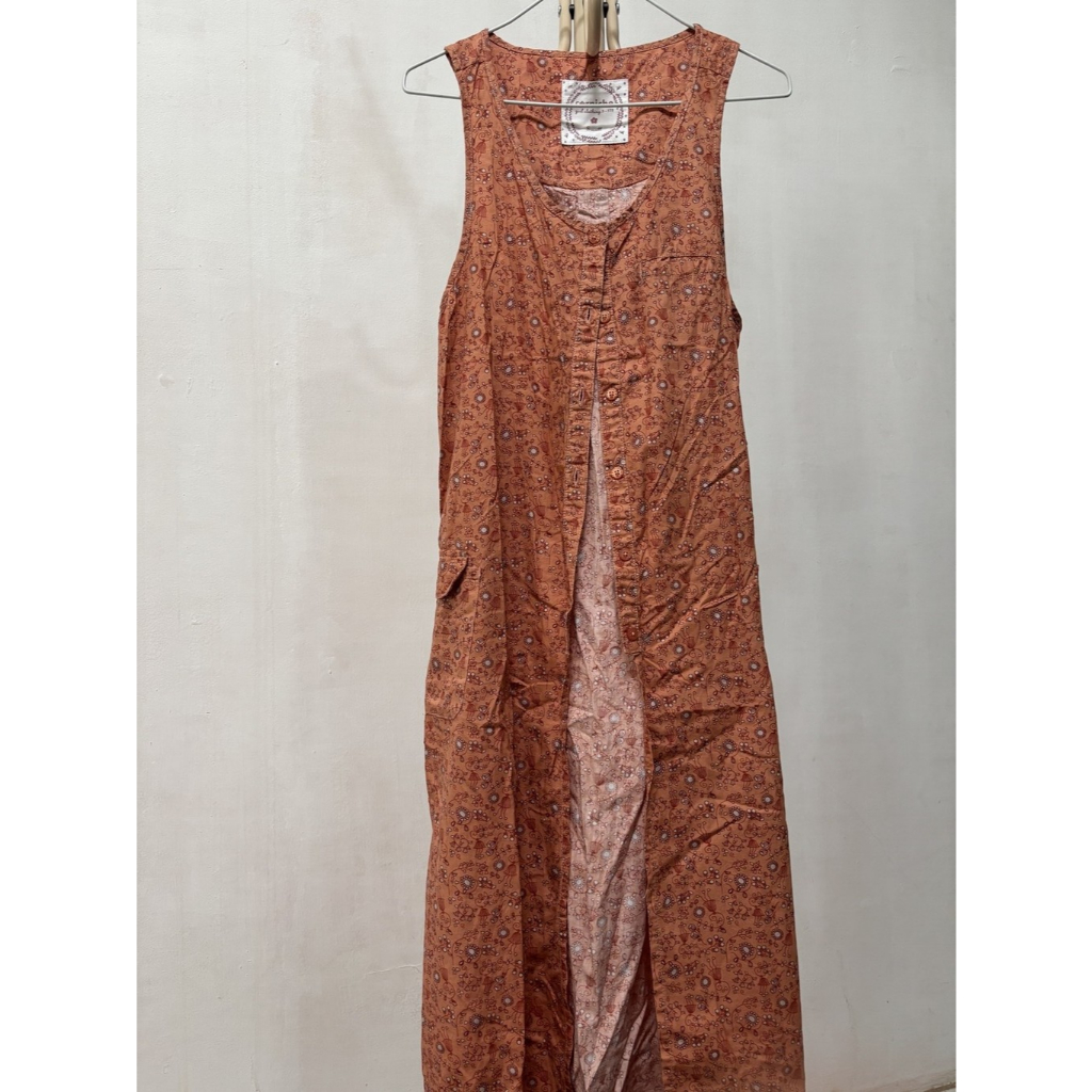Corniche Outer Long Dress Motif Etnik Tanpa Lengan (sleeveless)