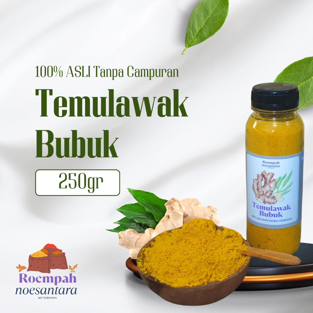 

250gr Temulawak Bubuk ASLI 100% TANPA CAMPURAN Temulawak Murni / Serbuk Temulawak Halus Minuman Tradisional Herbal Jamu