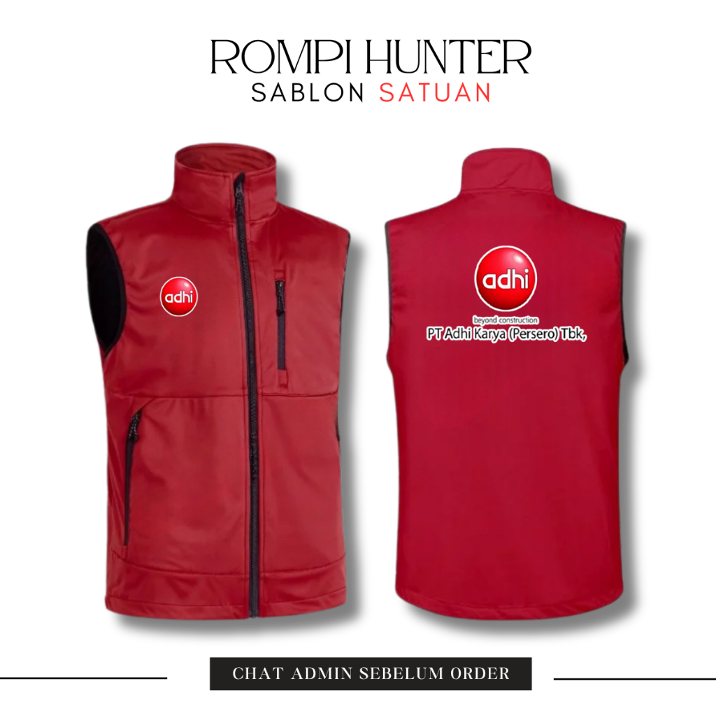 rompi proyek safety adhi karya custom bumn vest pt parasut