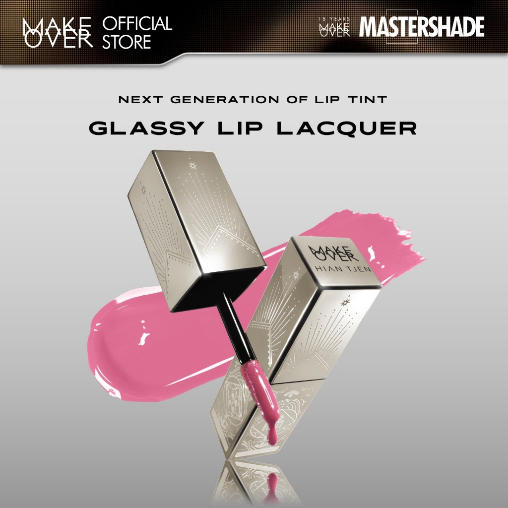 [SPECIAL MASTERSHADE] MAKE OVER Glassy Lip Lacquer X Hian Tjen - Lip Gloss LipTint Lipcream Lip Crea