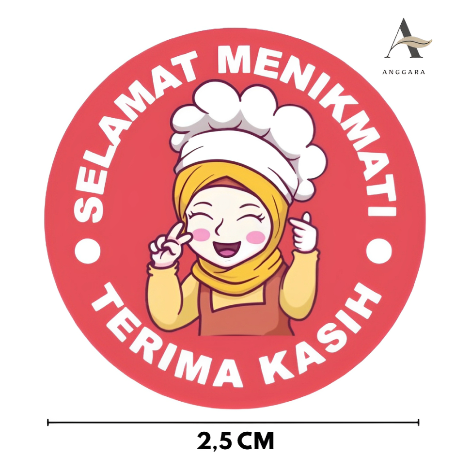 

Stiker 2.5 cm Roll Label Selamat / Menikmati Thank You Isi 500 pcs Makanan Minuman Motif Karakter