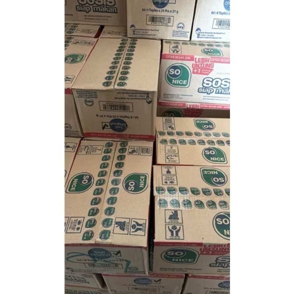 

Sosis So Nice Ayam/Sapi 1 Dus isi 6 Toples ( 1 Toples isi 24 +1) @500g