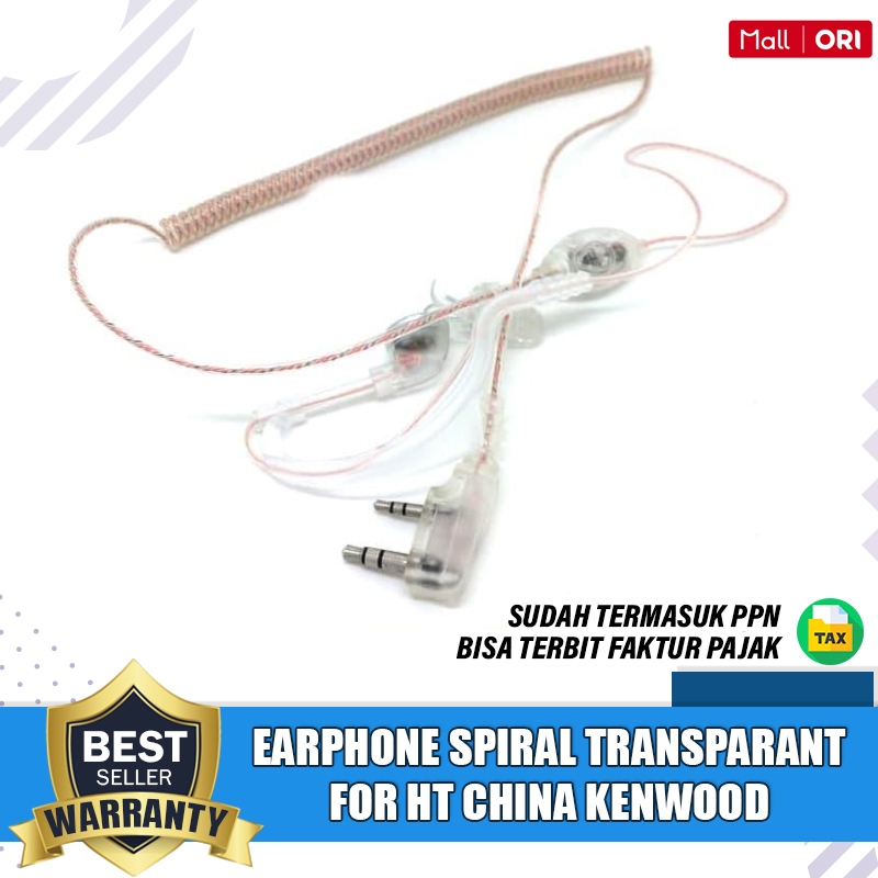 Earphone Spiral Transparant For Ht China Kenwood Firstcom Ucomm Earphone Spiral Transparant