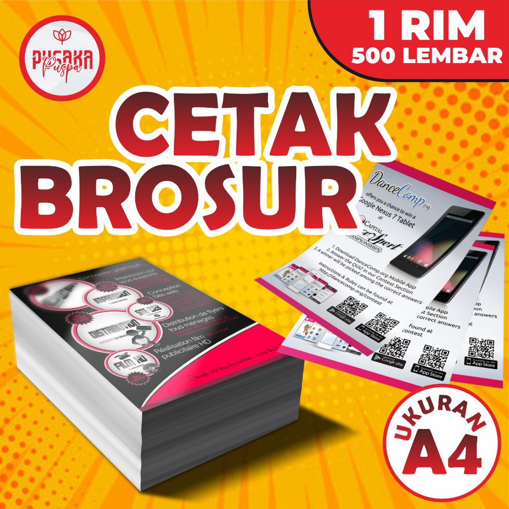 

Cetak Brosur Ukuran A4 / Flyer / Leaflet / Printing - Bahan Art Paper 150 gsm 2 sisi