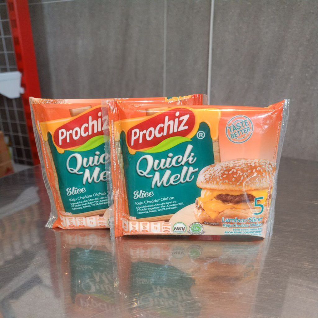 

prochiz quick melt slice 5keju cheddar olahan taste better