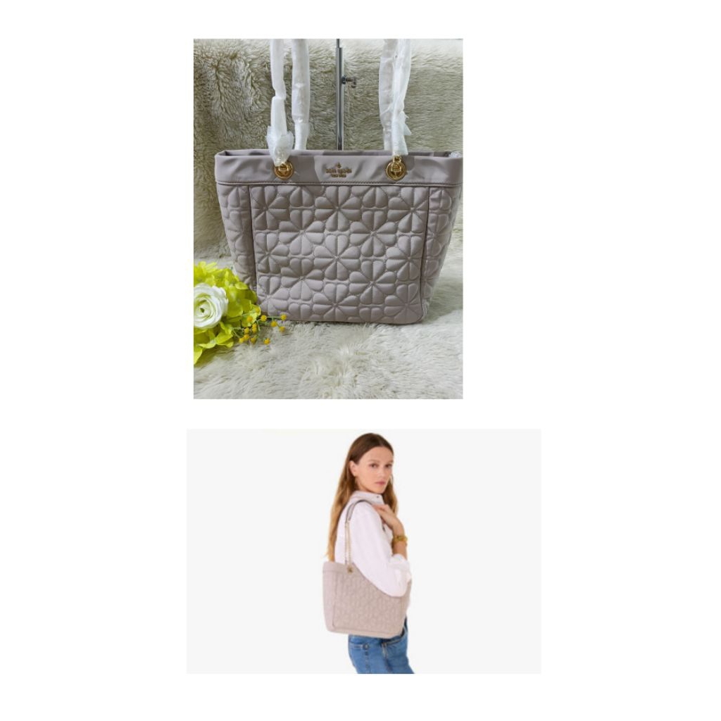 KS MEDIUM TOTE QUILTED COZY GREY