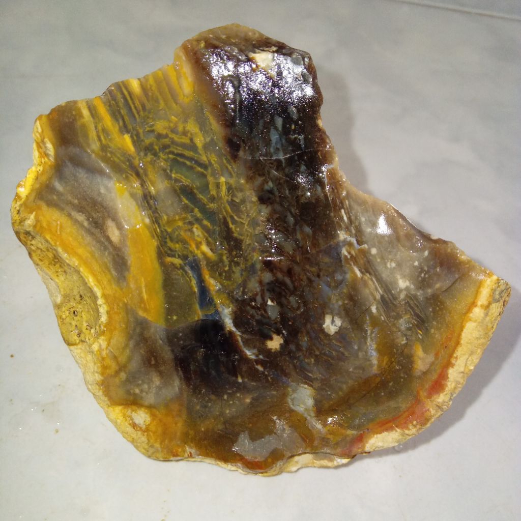 Original Batu Yaman Wulung Motif Serat Emas Kristal