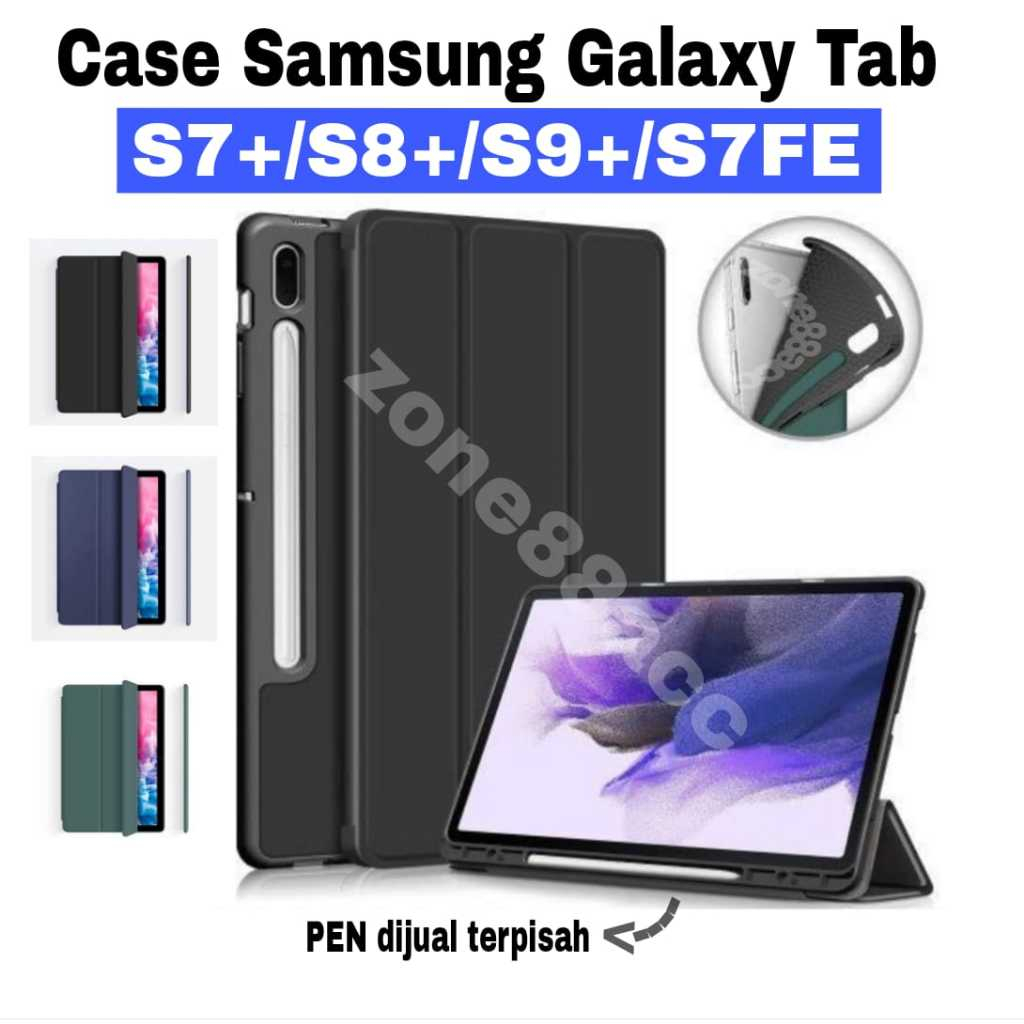 Smartcase Slot pen Samsung Tab S7 Plus/S8 Plus/S7 FE 12.4"inch/ case samsung tab s7 fe  case samsung