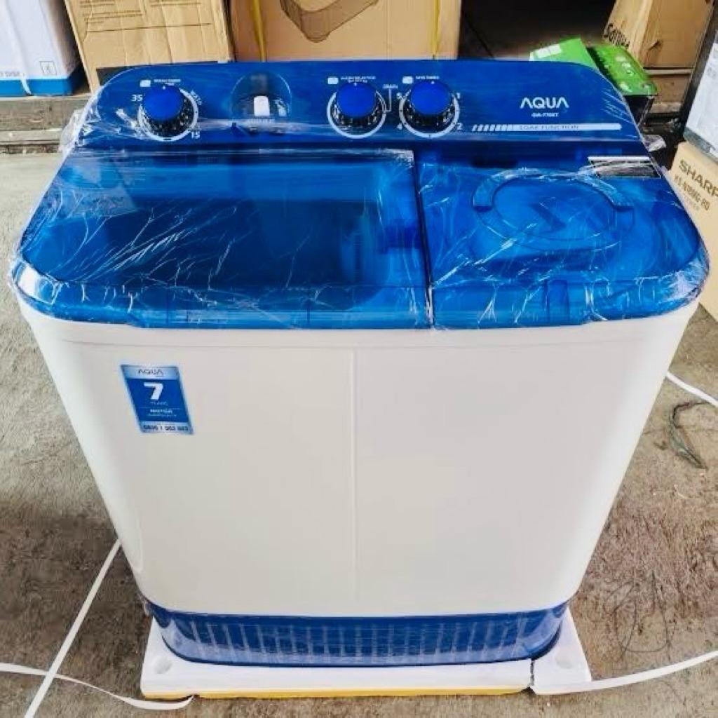 Mesin cuci aqua 2 tabung 7 kg garansi resmi mesin cuci 2 tabung 7 kg aqua qw 770xt