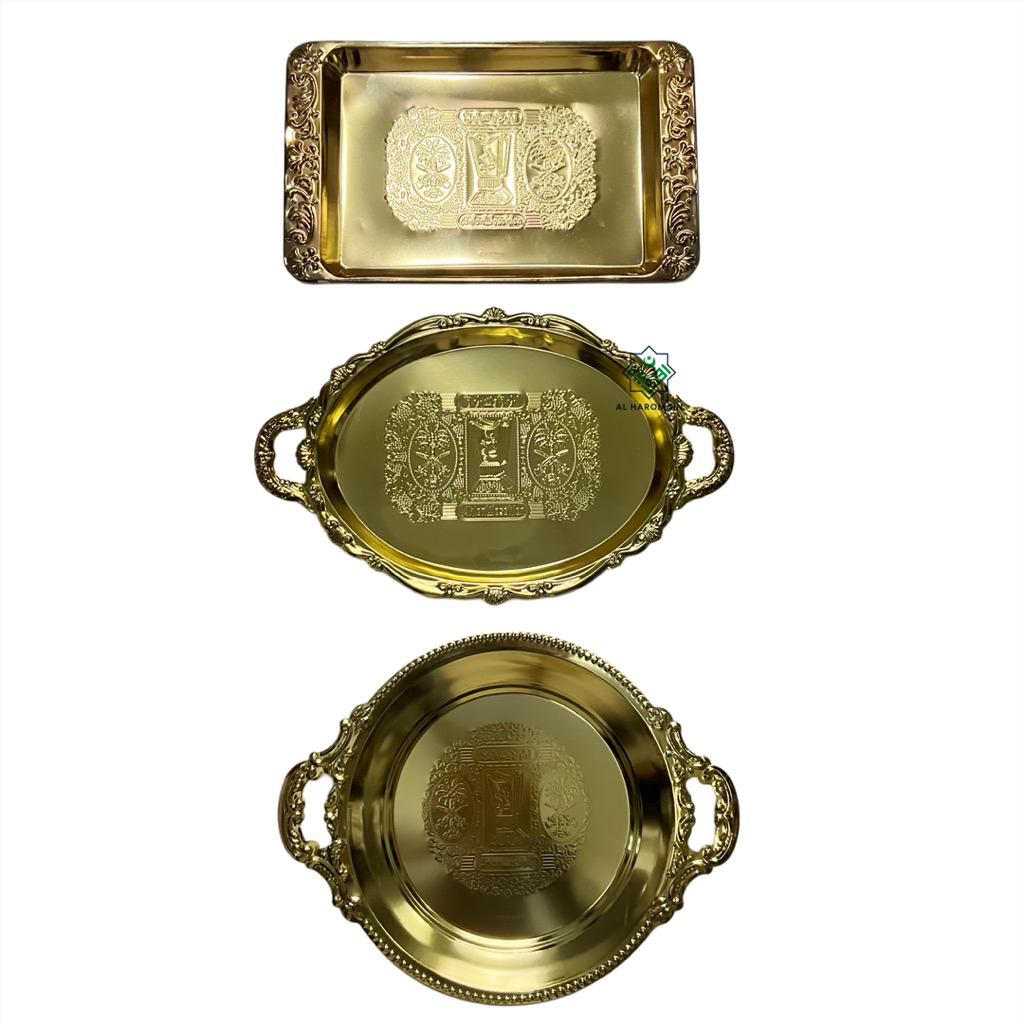 Nampan Baki Arab Emas Stainless / Nampan Bulat Saudi