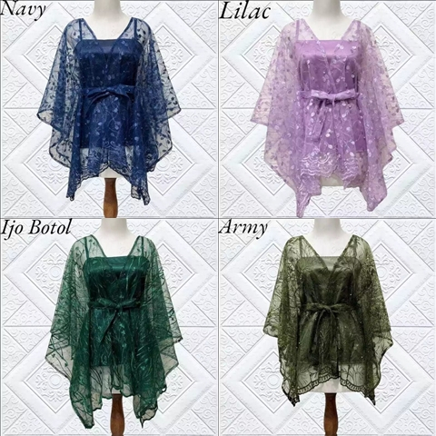 PROMO BISA COD CARDIGAN TILE TALI OUTER BROKAT KONDANGAN OUTER PESTA OUTER KEBAYA WARNA LILAC