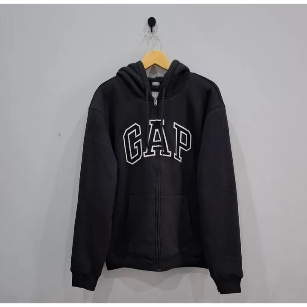 Hoodie GAP Logo Sherpa-Lined Fullzip Jaket GAP Fullzip Original