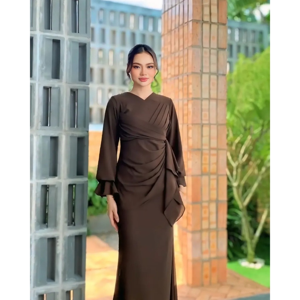 Gamis Model Terbaru Wanita Kondangan Simple Elegan Clara Dress AF Size M L XL XXL XXXL Bahan Ceruty 