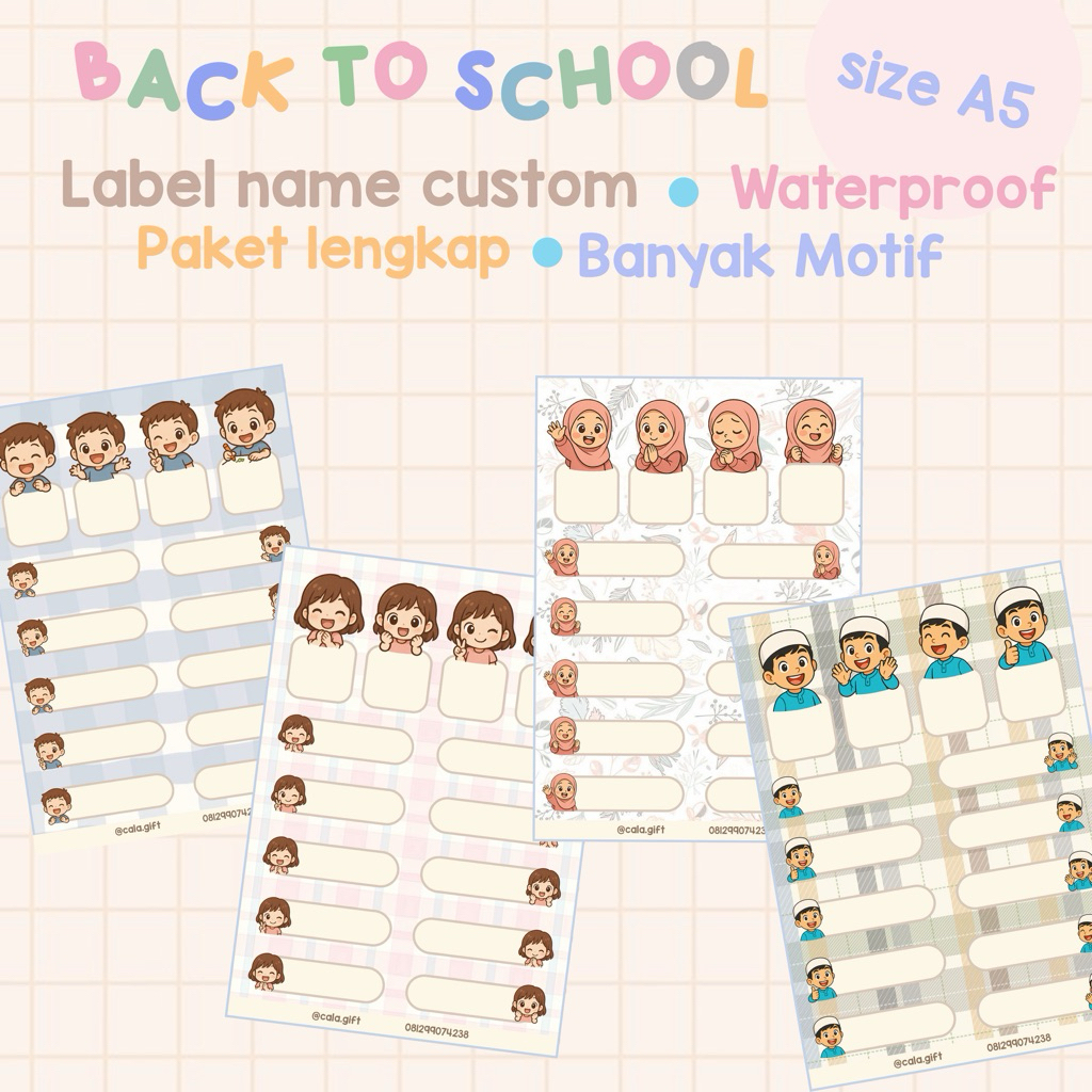 

LABEL NAMA CUSTOM ANAK WATERPROOF / LABEL NAMA LUCU MURAH / LABEL NAMA ANTI AIR / STICKER NAMA ANAK WATERPROOF
