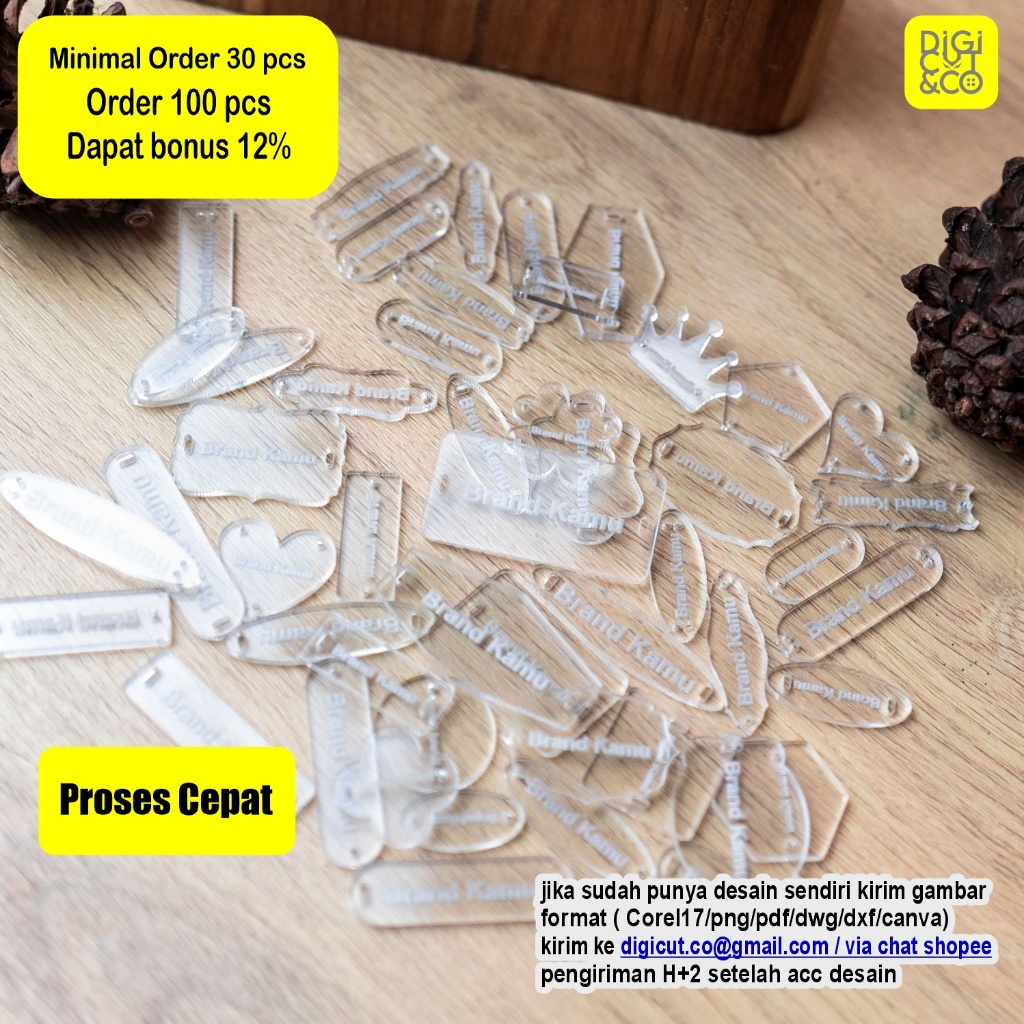 

Label Akrilik BENING | Custom Cutting Label - Digicut&Co