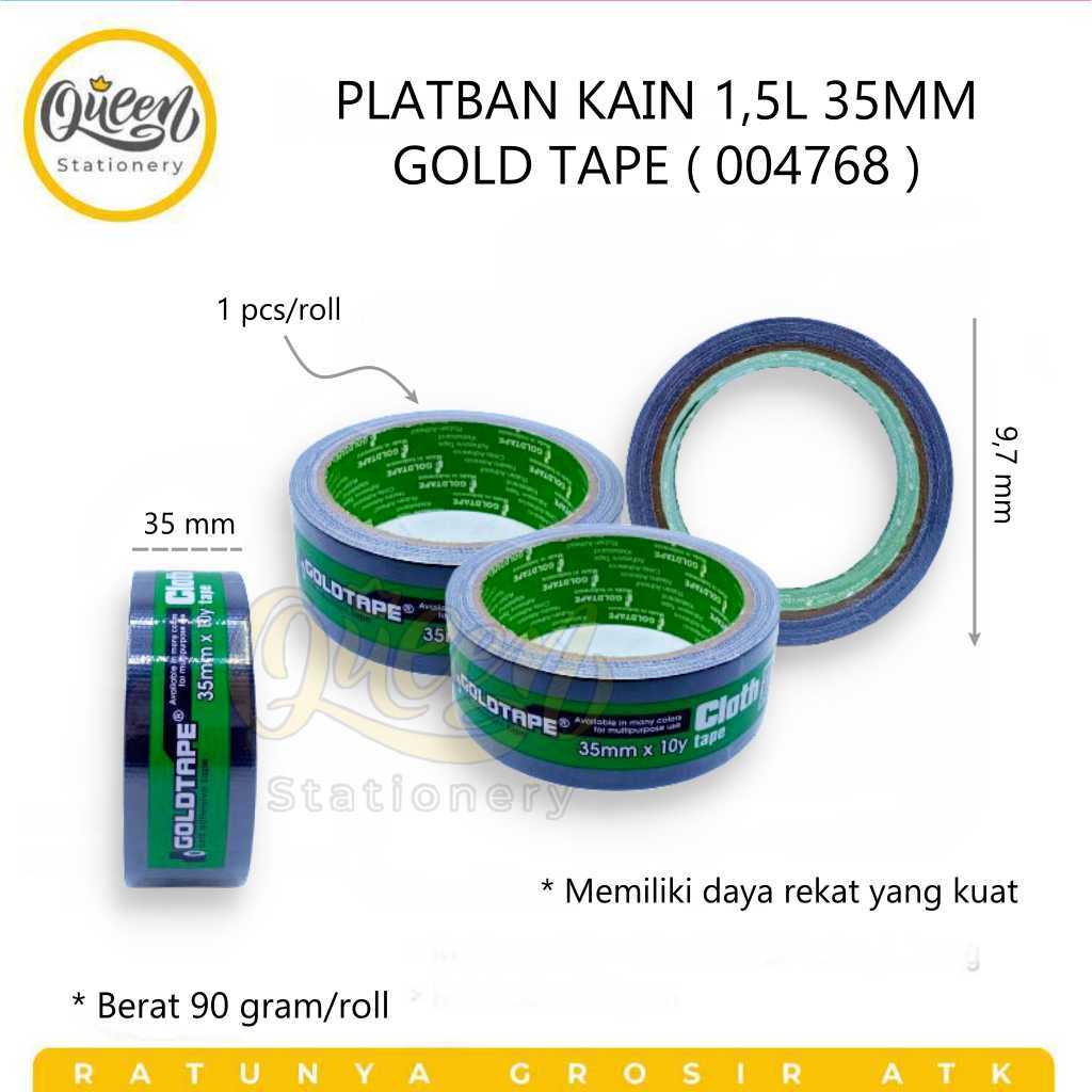 

PLATBAN KAIN 1,5L 35MM GOLDTAPE / LAKBAN HITAM / LAKBAN JILID (004768)