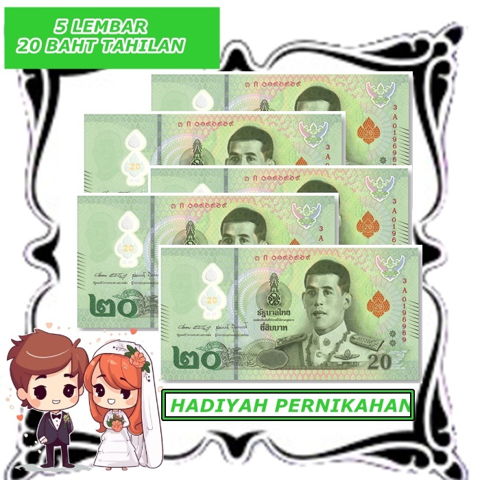 Mahar Nikah Unik Uang Thailand Baht Pecahan 20 Baht