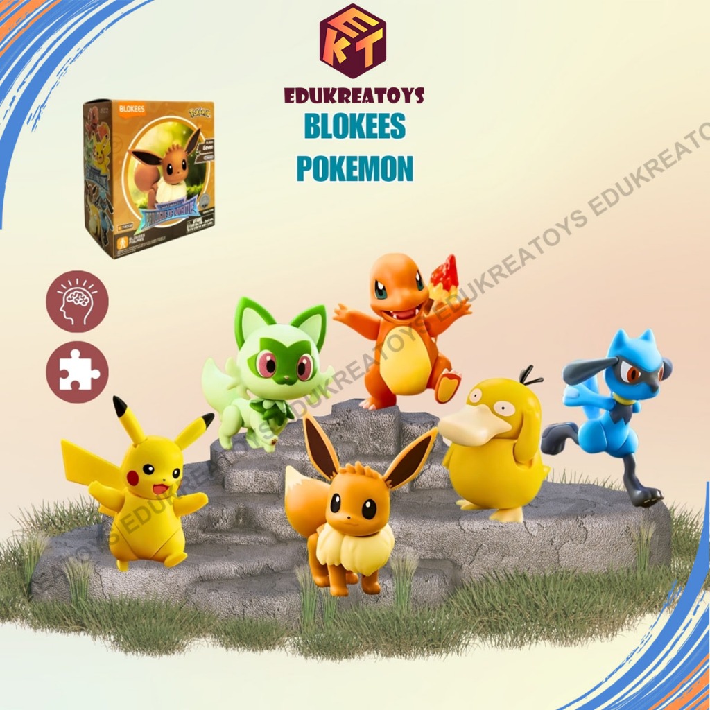 Mainan pajangan pokemon classic edition pikachu psyduck eevee charmander