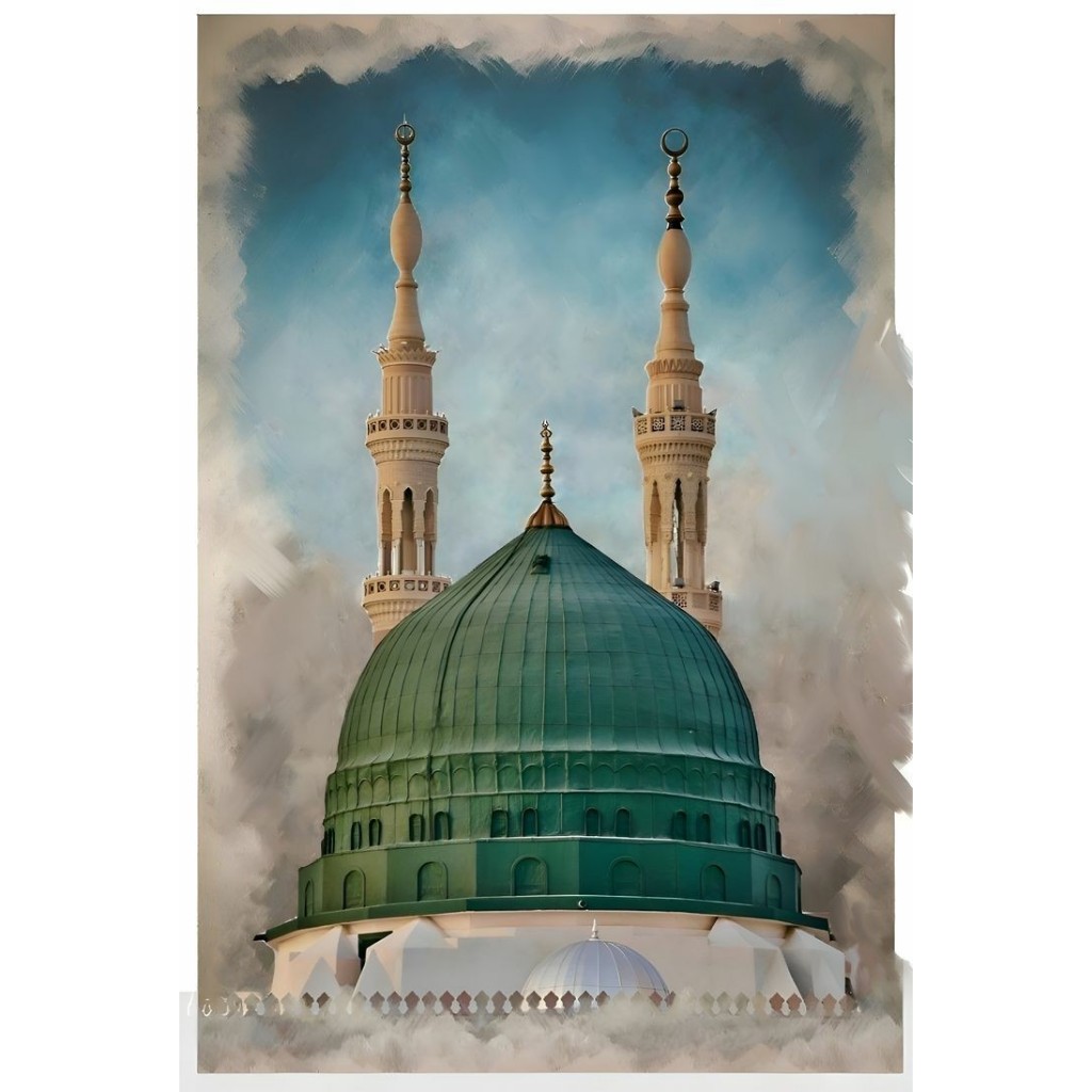 POSTER KUBAH HIJAU NABI MASJID NABAWI LUSTER UV AWET
