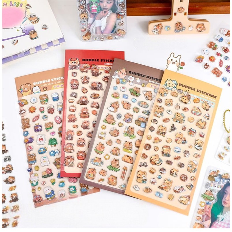 

batamall - STICKER RESIN TIMBUL 3D AESTHETIC KARAKTER WATERPROOF #ST150 / STICKER LUCU ANTI AIR KARAKTER CAPYBARA RED CAT PANDA BOBO FAMILY BEAR BAKER BAKING BREAD STICKER DIY JURNAL PHOTOBOOM POST CARD ANAK
