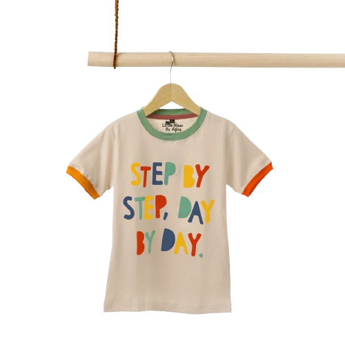 AZIRA Kaos Anak Lengan Pendek | Baju Anak | Atasan Anak | Warna Cream