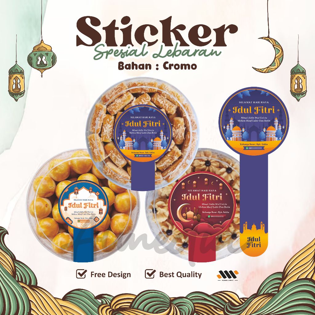 

(MINIMAL 100 PCS) STICKER KEMASAN SPESIAL LEBARAN