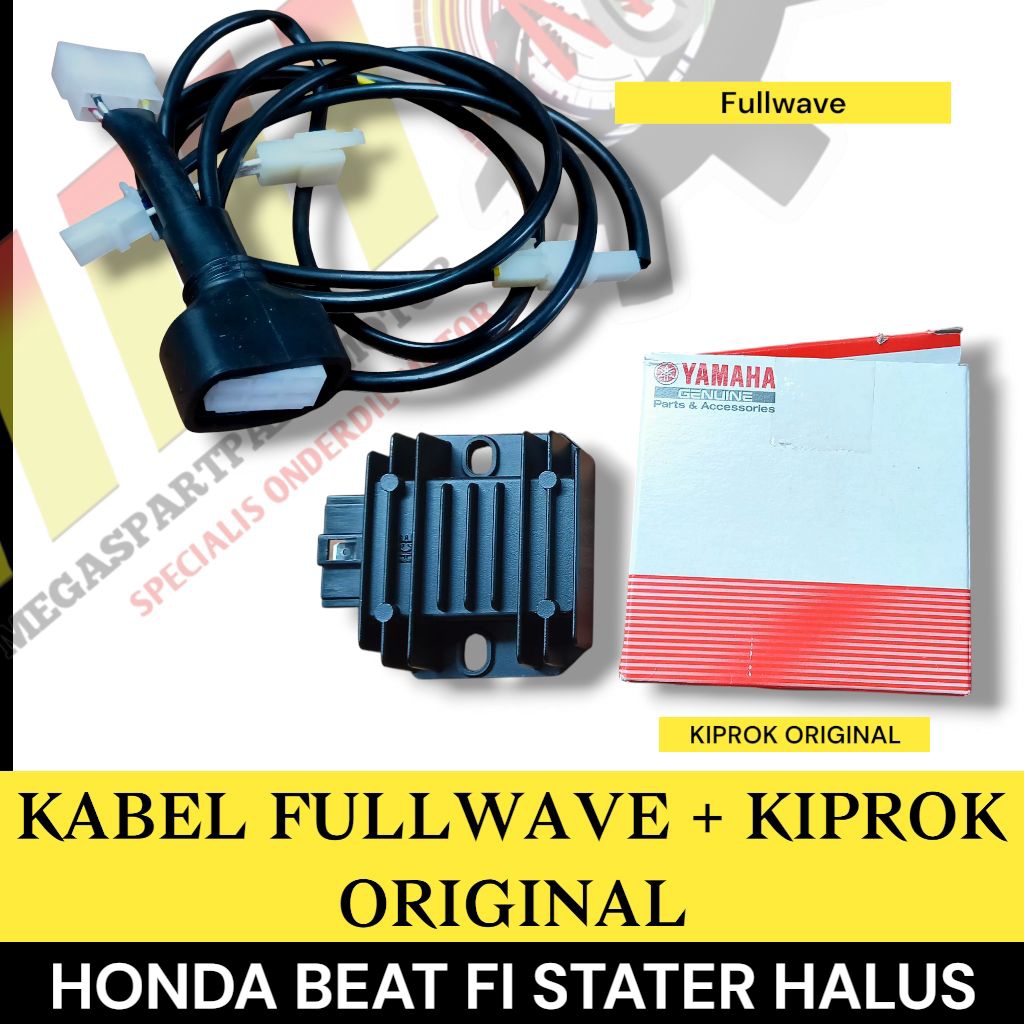 PAKET 2 ITEM KABEL SOKET FULLWAVE HONDA BEAT FI STATER HALUS + KIPROK ORIGINAL