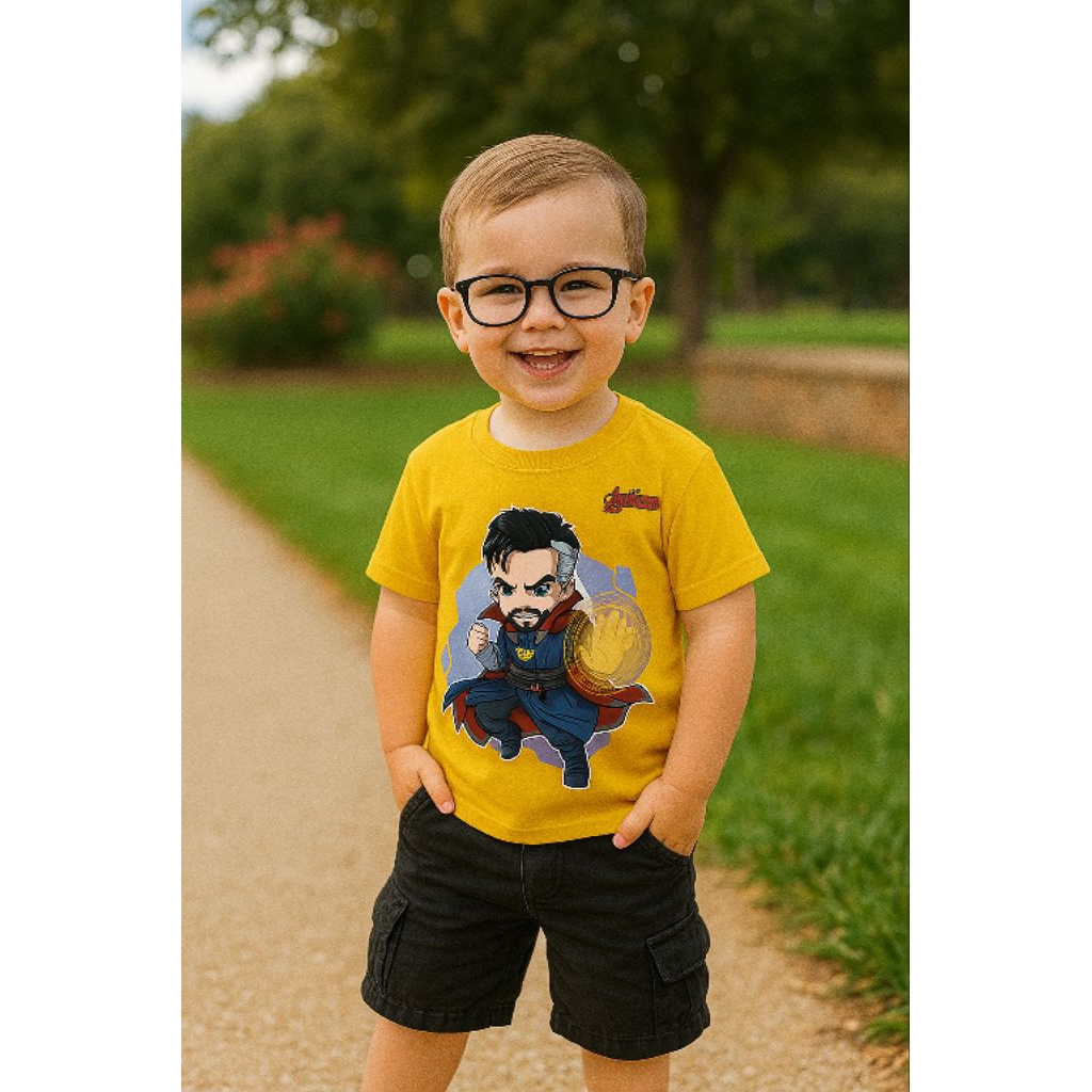 Kaos Anak Laki-laki / Perempuan – Motif Marvel Avengers Dr. Strange | Bahan Lembut & Adem | Size S–X