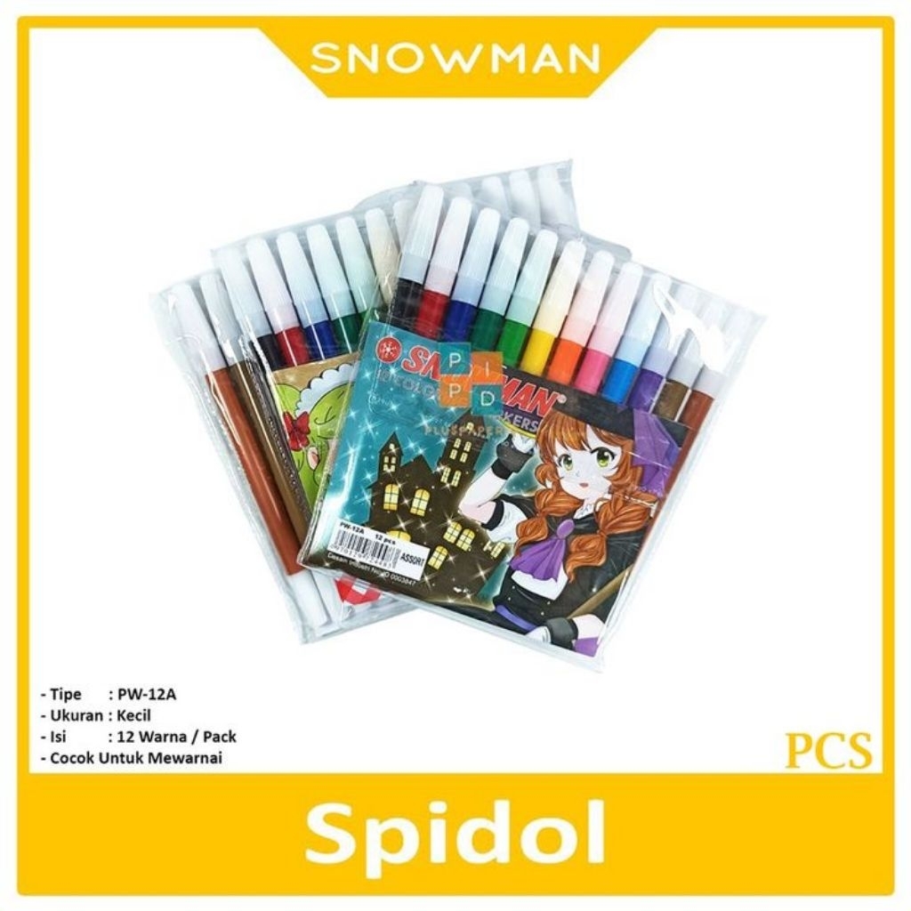 

SPIDOL SNOWMAN 12 COLORING MARKERS