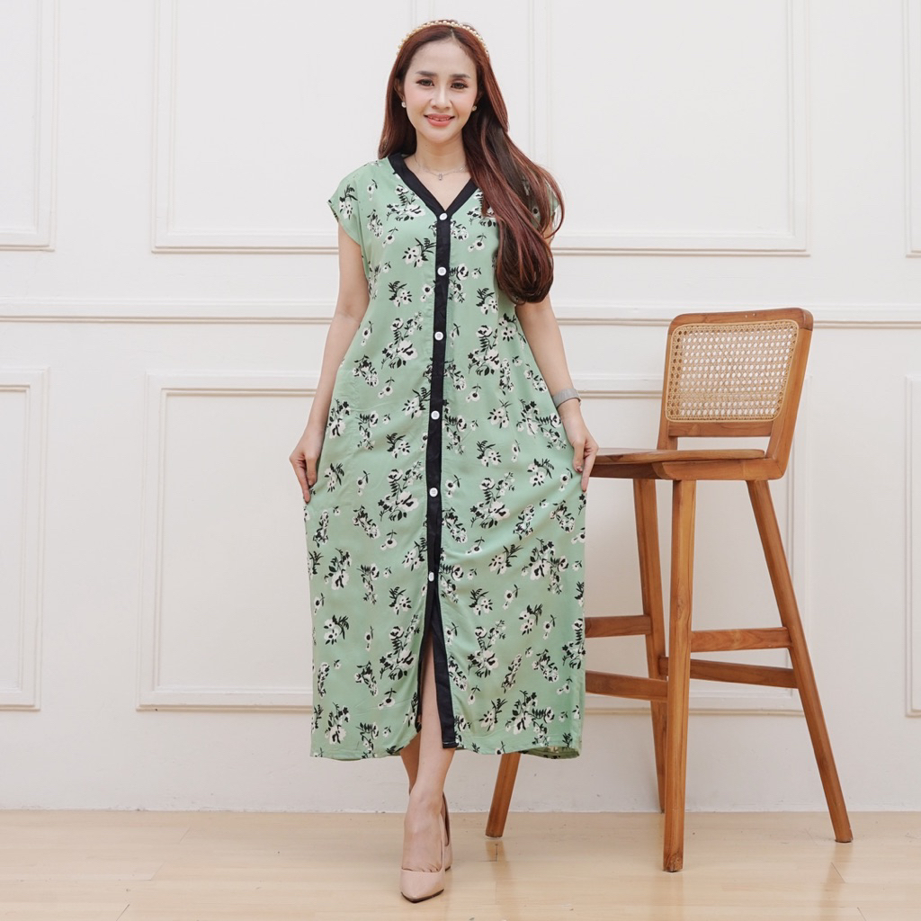 DASTER JUMBO FULL KANCING AKTIF KEKINIAN BUSUI BUMIL DASTER RAYON JUMBO FULL KANCING LENGAN PENDEK